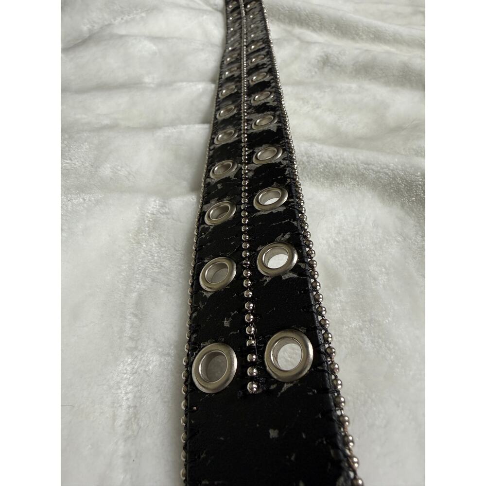 Faux Leather Distressed Studded belt Scene Emo Jersey Shore Y2K Early 2000 Club - Picture 3 of 10